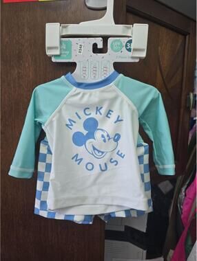 3m brand new baby, disney swimsuit with rash guard mickey mouse.Item 348